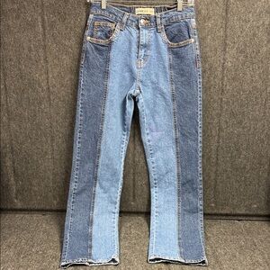 LoveGEN Women's Two-Tone Straight Leg Jeans